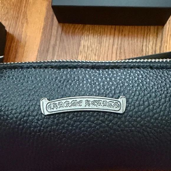 Chrome Hearts Black Leather Pouch with Silver Detail - Picture 2 of 5
